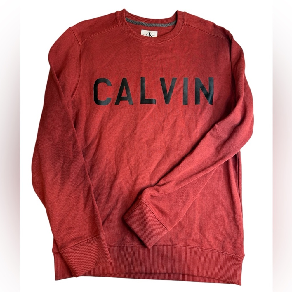 Calvin Klein Jeans Red Men’s Crewneck Sweatshirt - Size Medium